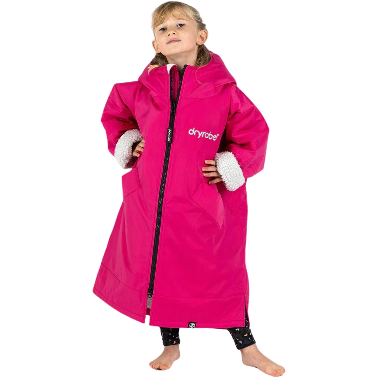 2026 Dryrobe Junior Advance Long Sleeve Changing Robe V3KSLSDA - Pink / Light Grey